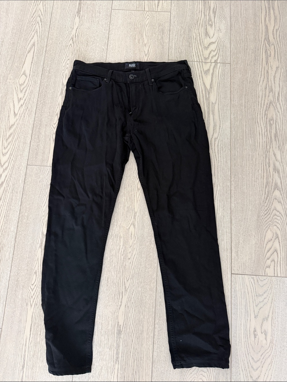 PAIGE Men’s Black Slim Straight Jeans